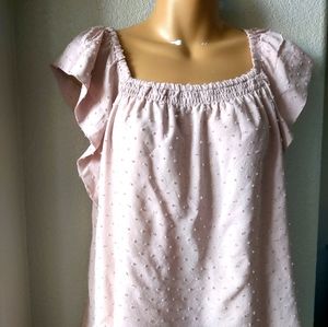 Express pink ruffle career business top XS